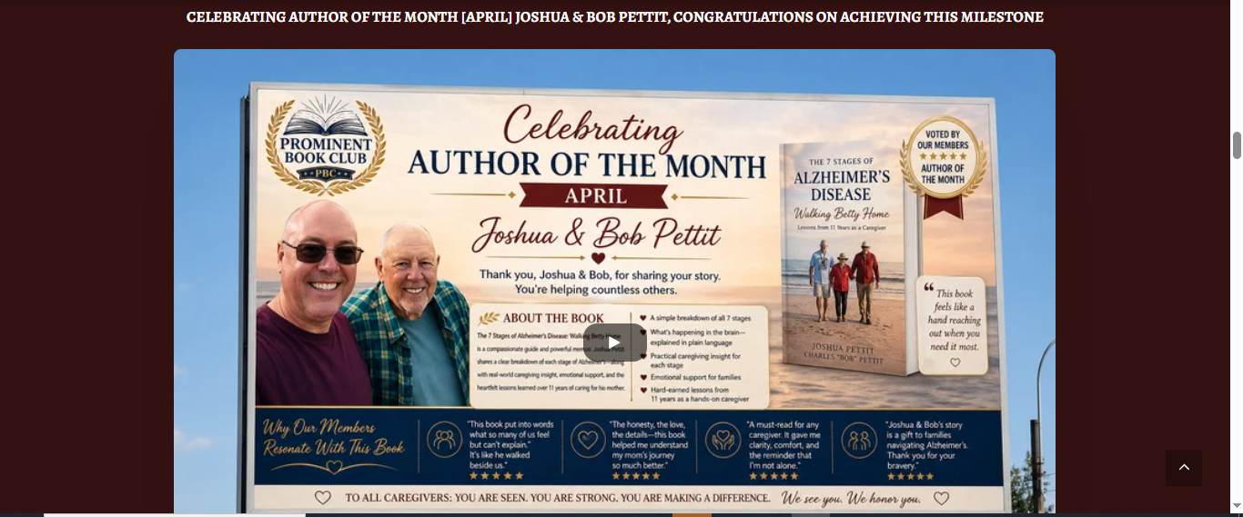 Celebrating Author of the Month April — Joshua & Bob Pettit, Walking Betty Home
